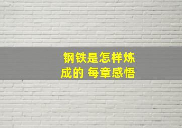 钢铁是怎样炼成的 每章感悟